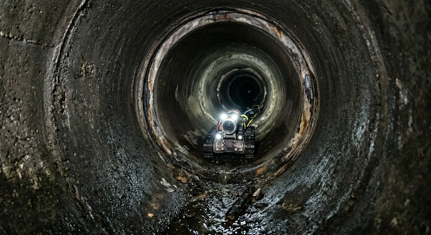 Robotic sewer camera inspecting pipe interior for Drain Snake Service in Yonkers